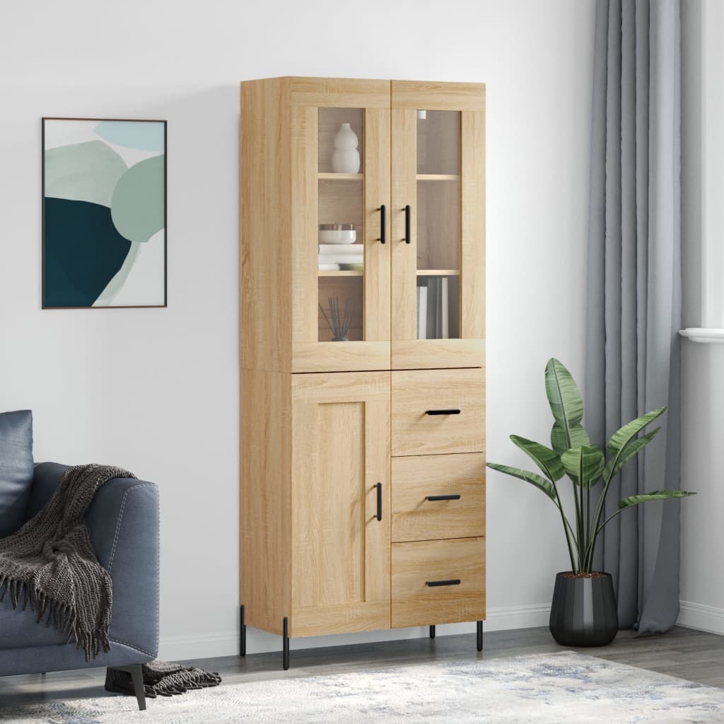 vidaXL Highboard Sonoma-Eiche 69,5x34x180 cm Holzwerkstoff