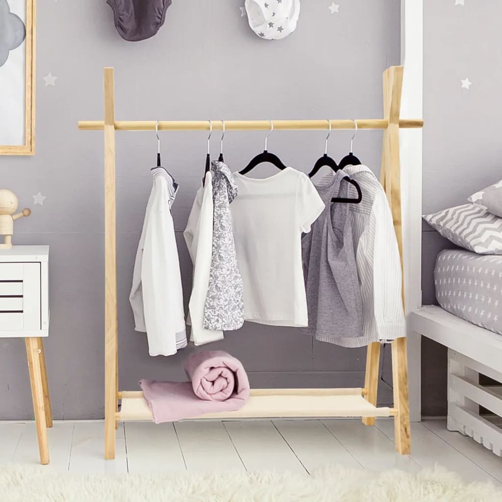 Storage solutions Kleiderständer für Kinder mit 1 Ablage Kiefernholz