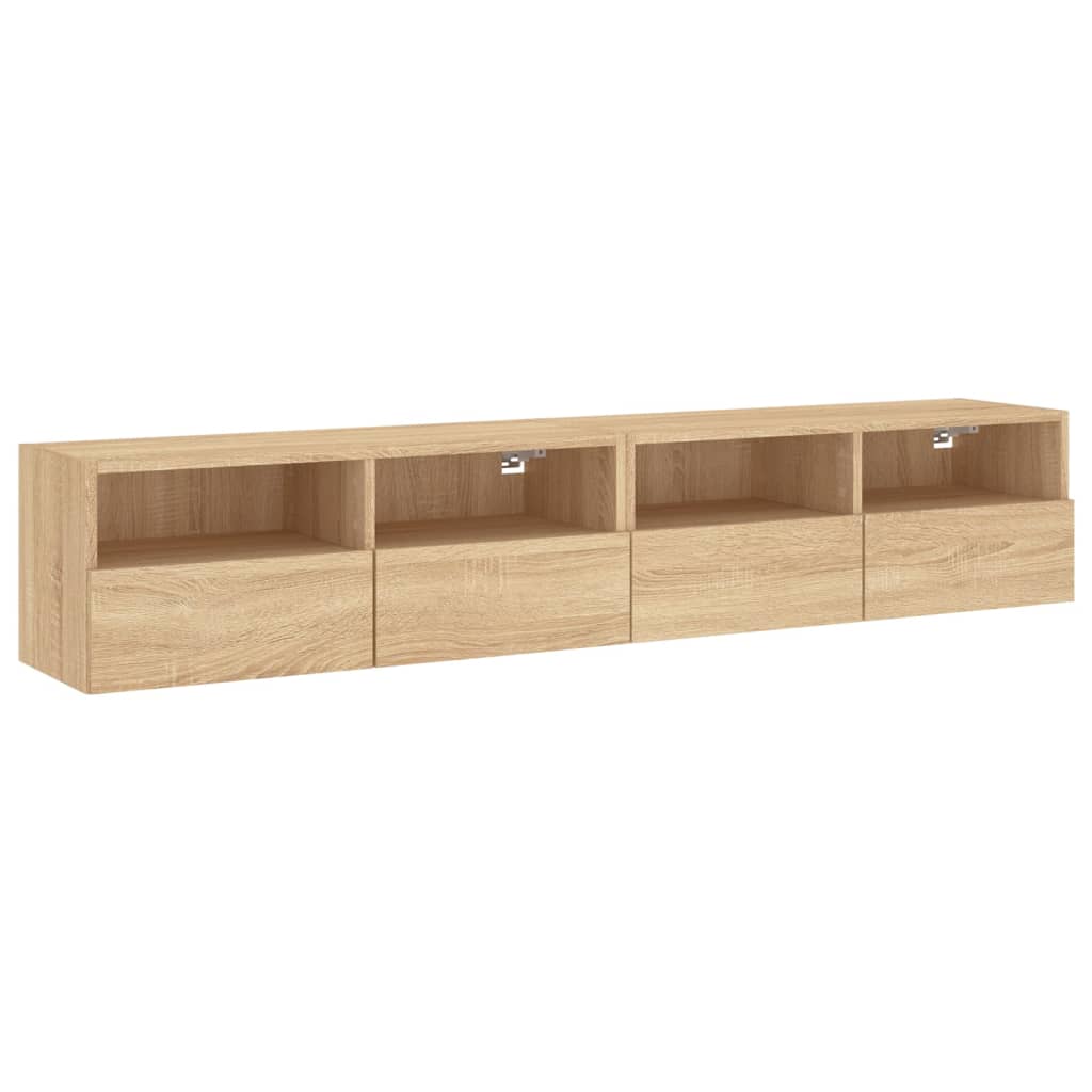 vidaXL TV-Wandschränke 2 Stk. Sonoma-Eiche 80x30x30 cm Holzwerkstoff