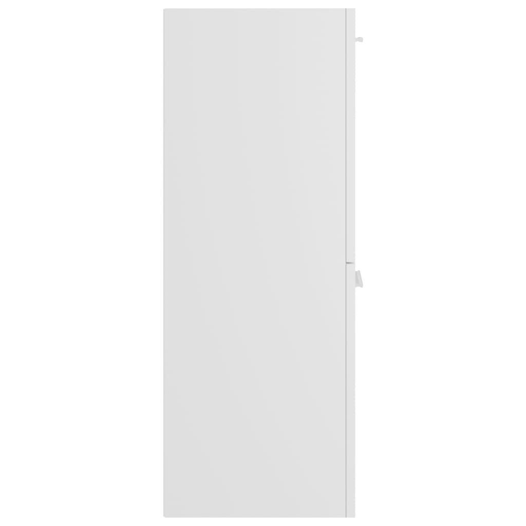 vidaXL Badezimmerschrank Hochglanz-Weiß 30x30x80 cm Holzwerkstoff