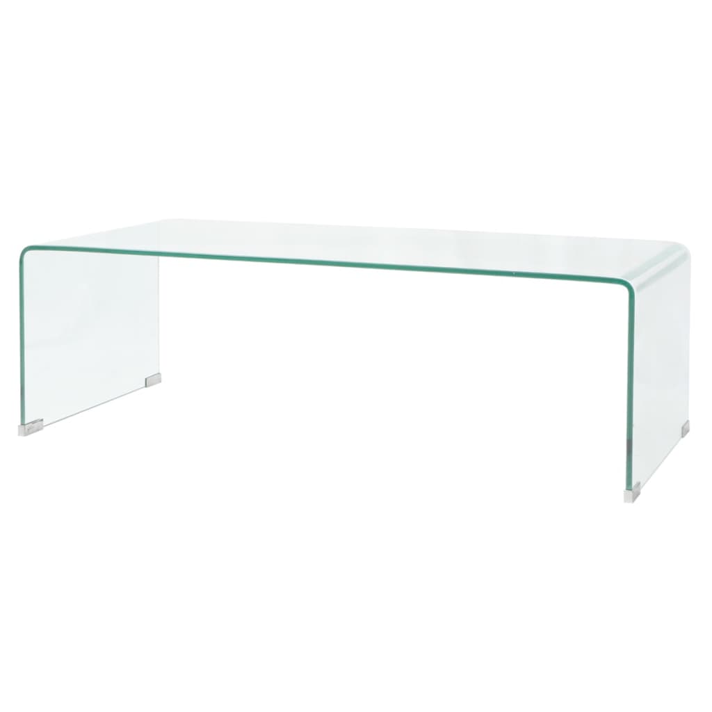 vidaXL Couchtisch aus gehärtetem Glas 98x45x30 cm Transparent