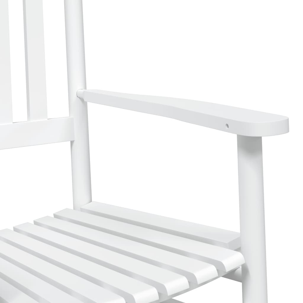 vidaXL Schaukelstühle mit Gebogenen Sitzen 2 Stk Weiß Massivholz Tanne