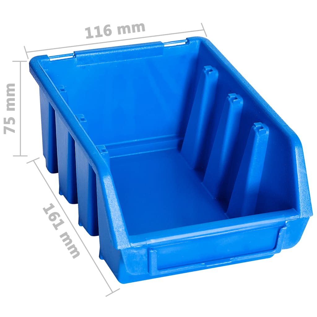 vidaXL Stapelboxen 20 Stk. Blau Kunststoff