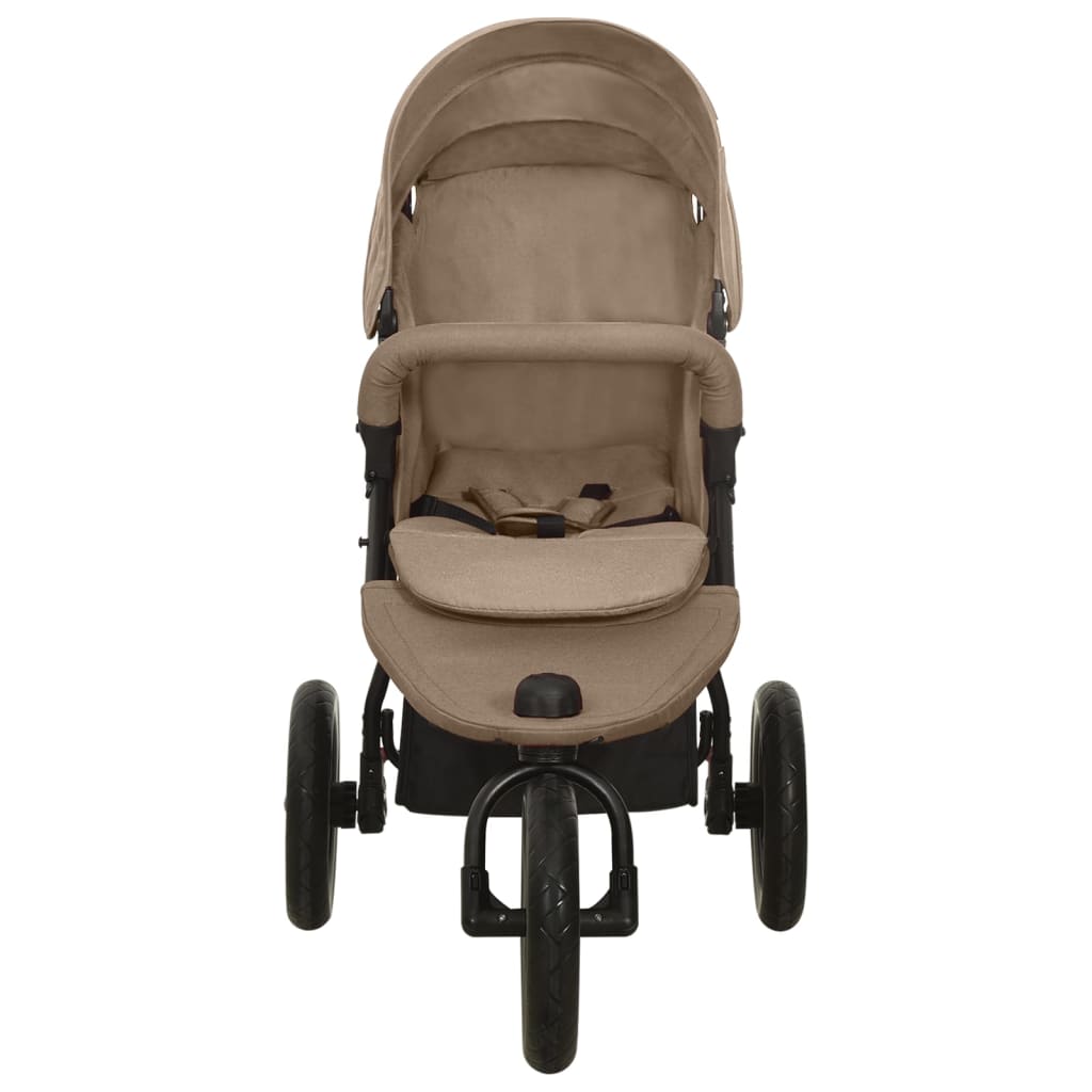 vidaXL Kinderwagen Taupe Stahl