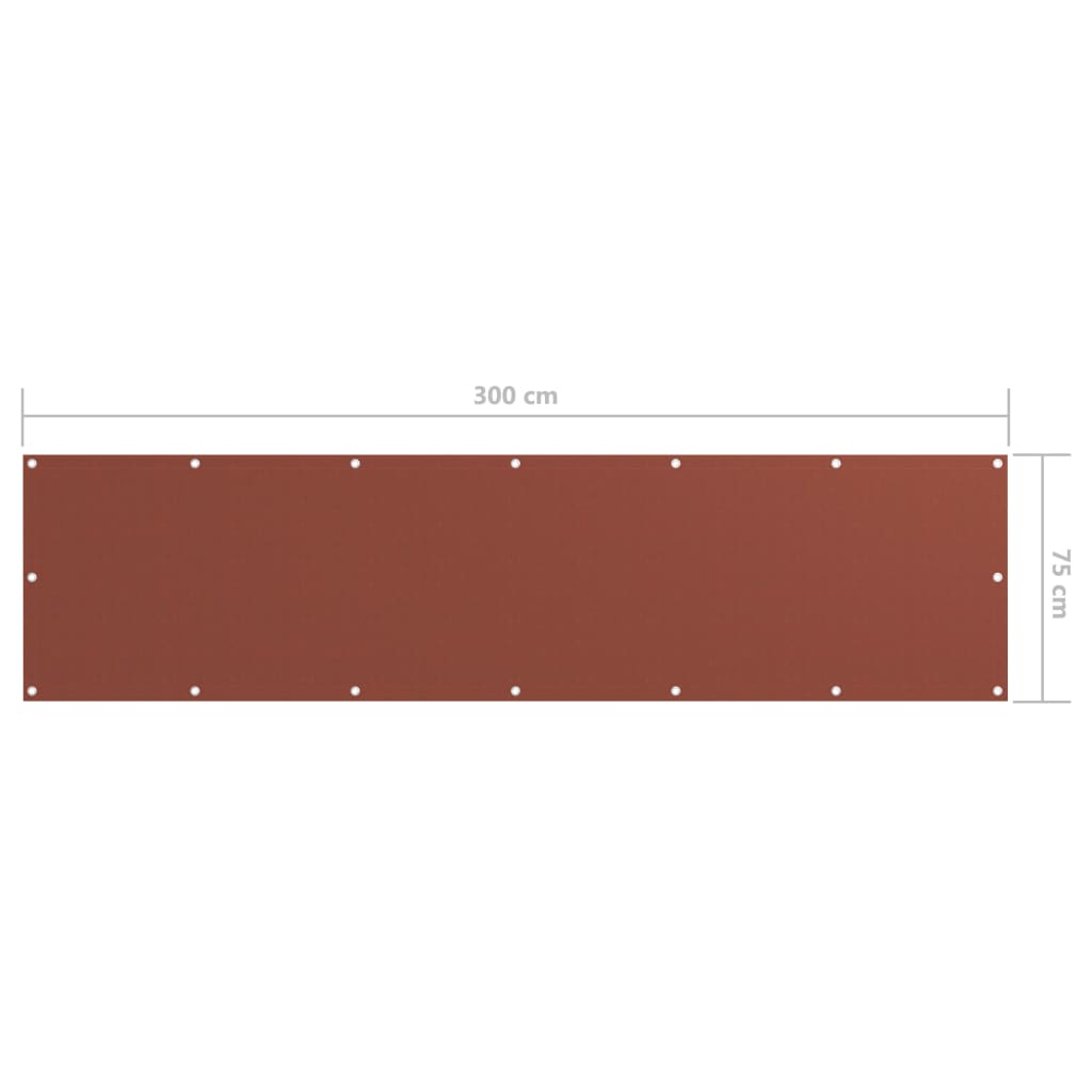 vidaXL Balkon-Sichtschutz Terrakotta-Rot 75x300 cm Oxford-Gewebe