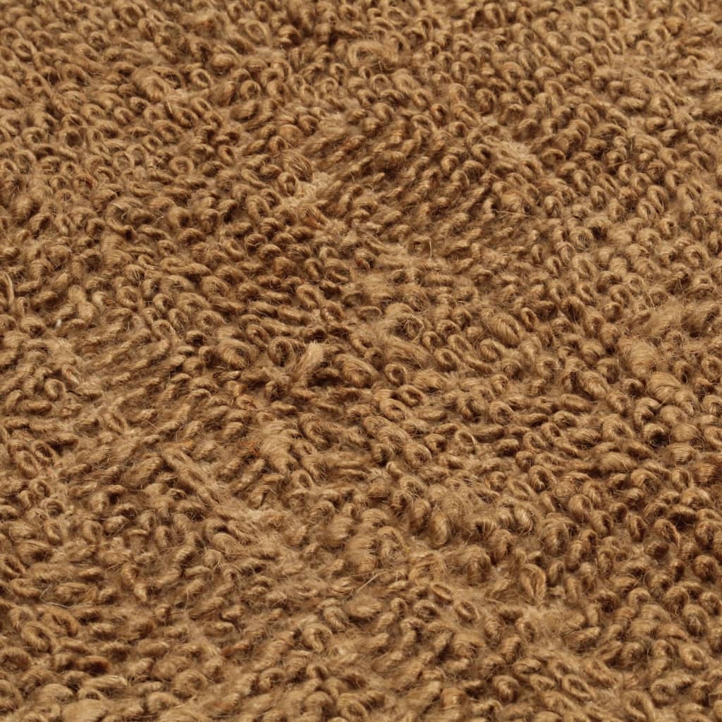 vidaXL Schlingenteppich Handgefertigt 80x160 cm Jute und Baumwolle