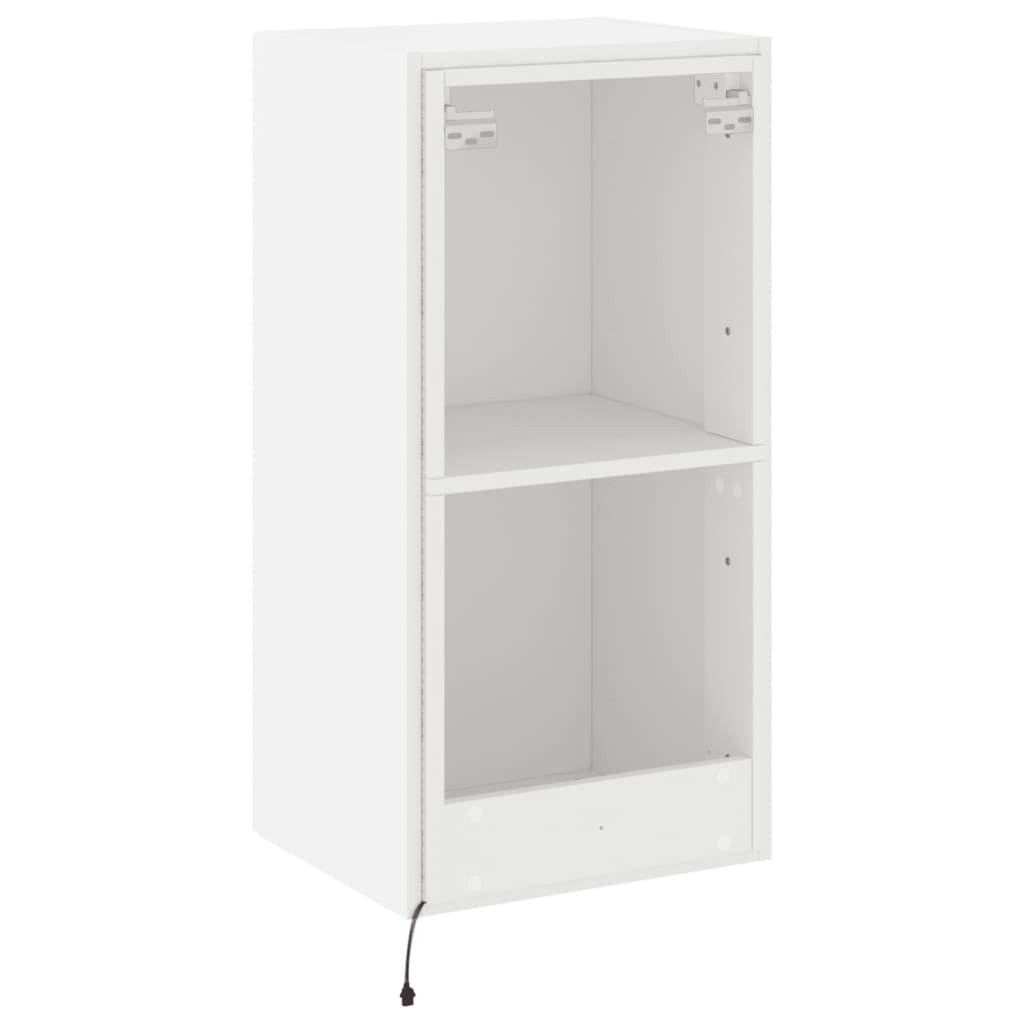 vidaXL TV-Wandschrank mit LED-Leuchten Weiß 40,5x35x80 cm