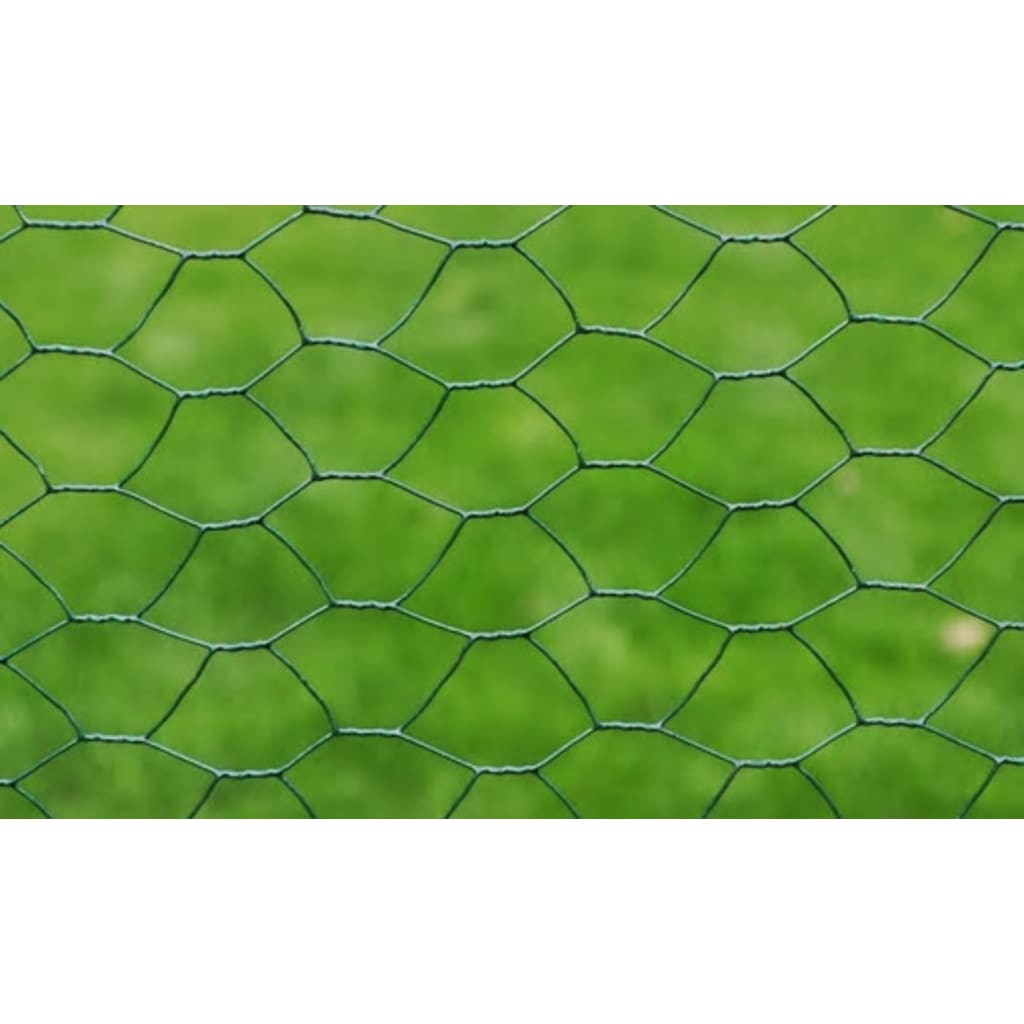 vidaXL Drahtzaun mit PVC-Beschichtung 25x0,5 m Grün