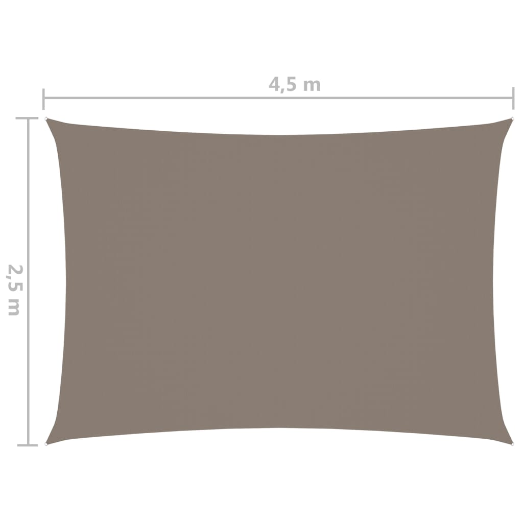 vidaXL Sonnensegel Oxford-Gewebe Rechteckig 2,5x4,5 m Taupe
