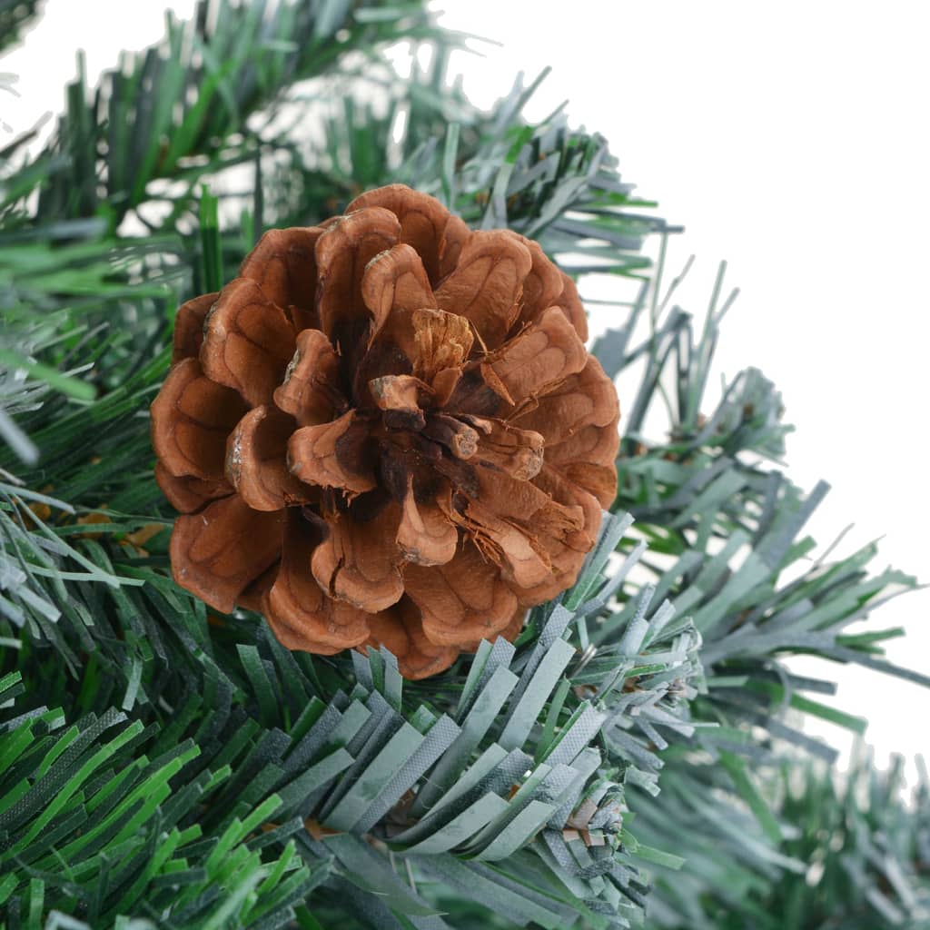 vidaXL Künstlicher Weihnachtsbaum mit Beleuchtung Kugeln Zapfen 210 cm