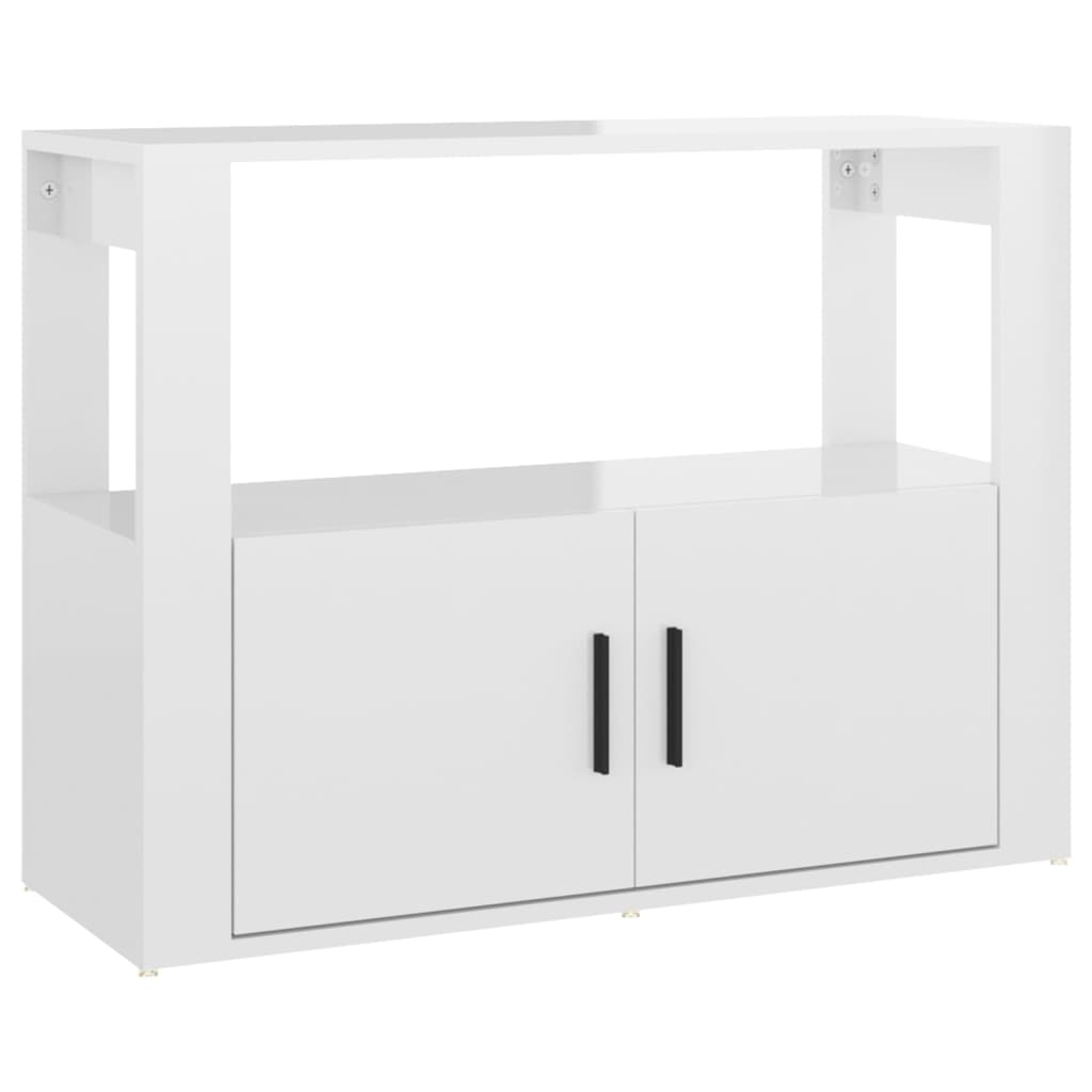 vidaXL Sideboard Hochglanz-Weiß 80x30x60 cm Holzwerkstoff