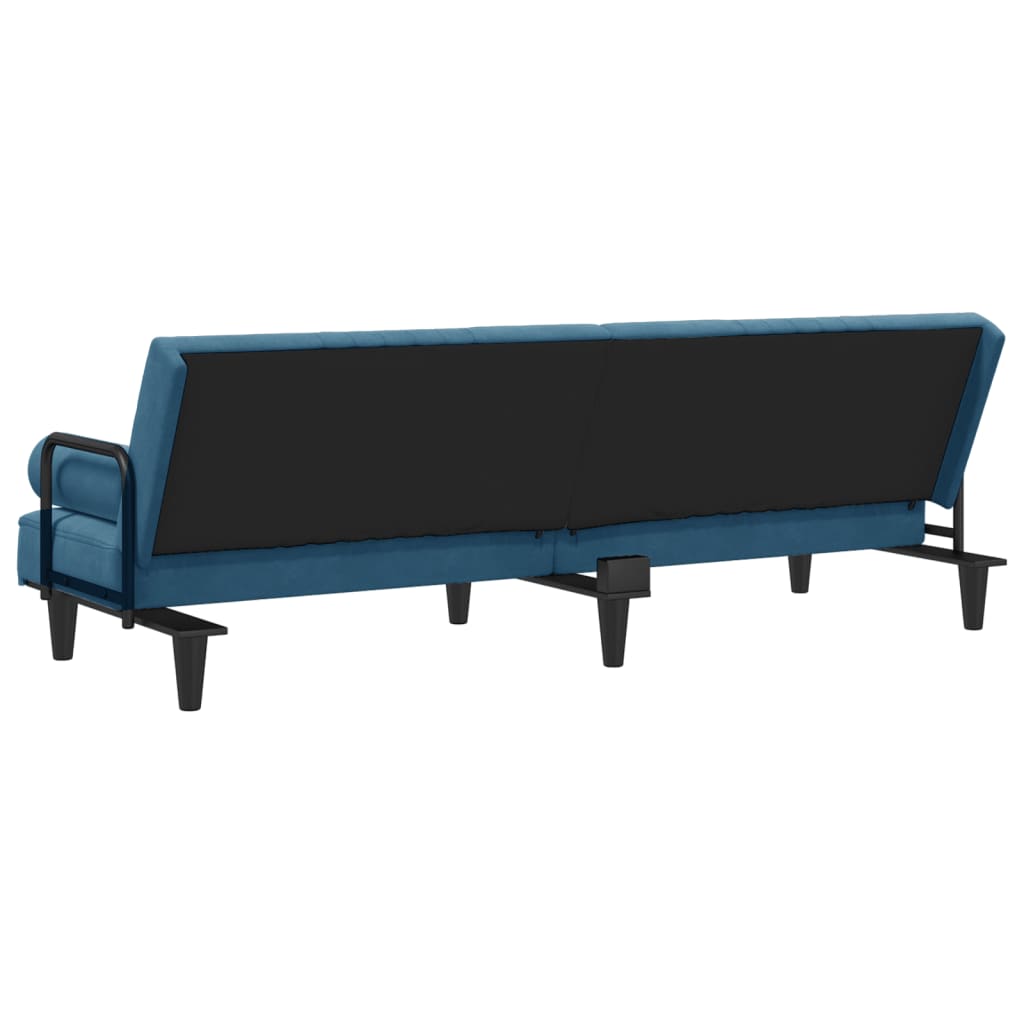 vidaXL Schlafsofa mit Armlehnen Blau Samt