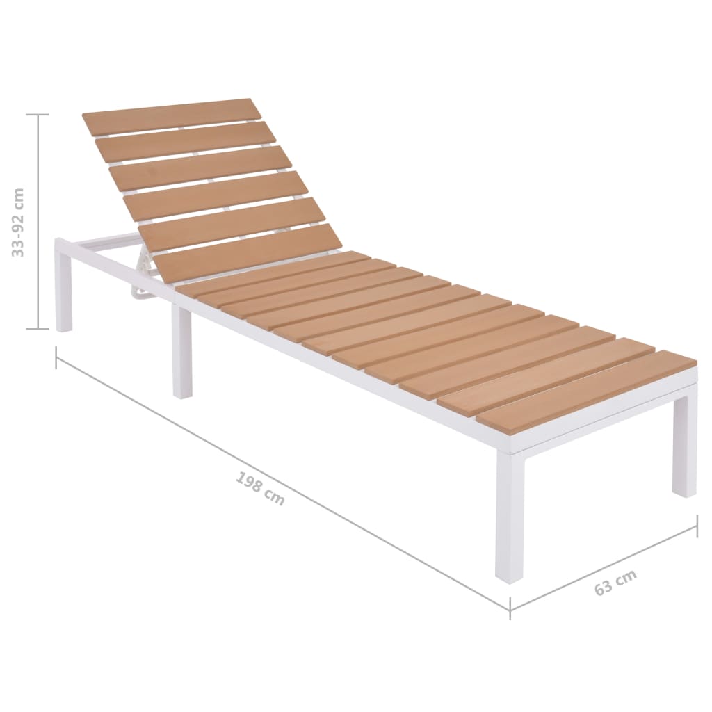 vidaXL 5-tlg. Garten-Lounge-Set mit Auflagen Aluminium und WPC