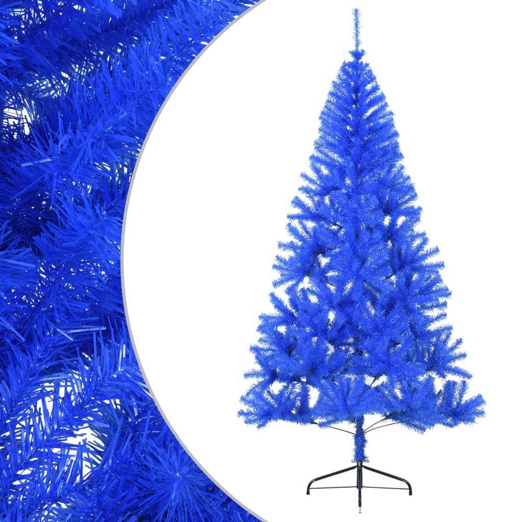 vidaXL Künstlicher Halb-Weihnachtsbaum mit Ständer Blau 180 cm PVC