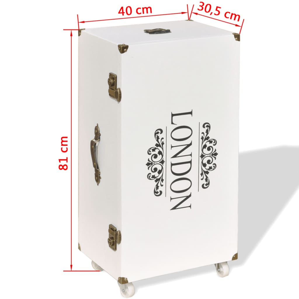 vidaXL Seitenschrank Koffer-Design 40×30,5×81 cm Weiß