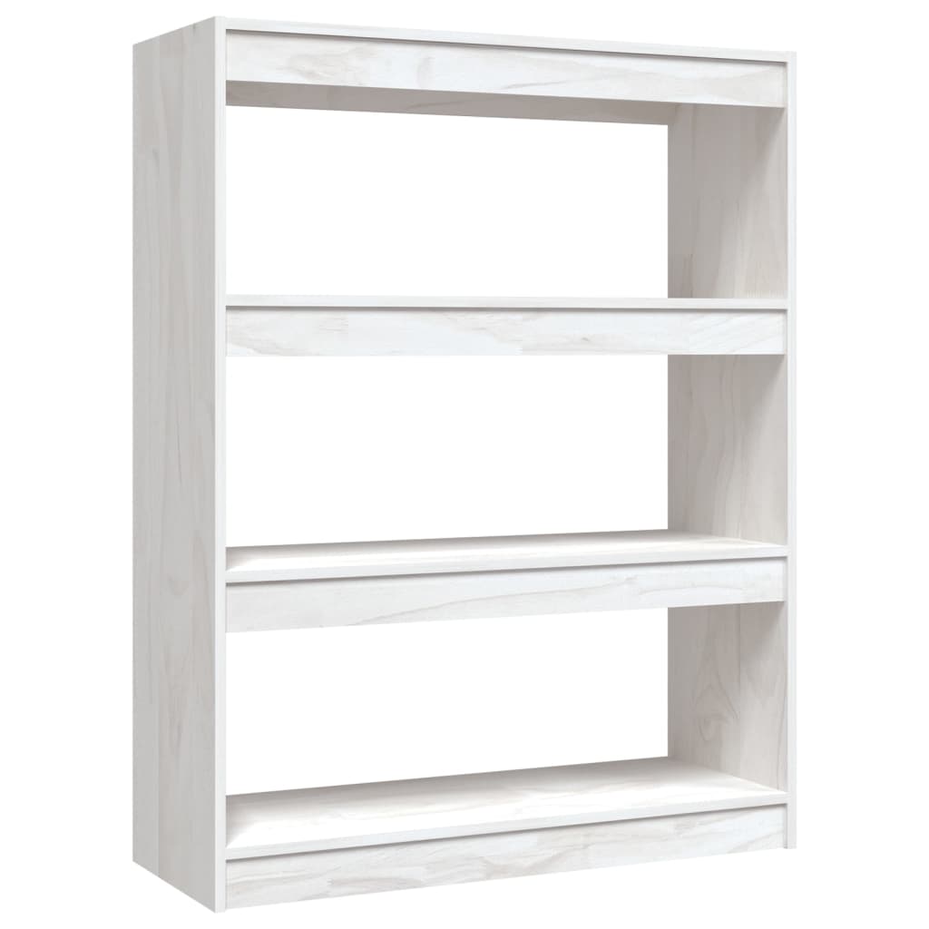 vidaXL Bücherregal/Raumteiler Weiß 100x30x103 cm Kiefer Massivholz
