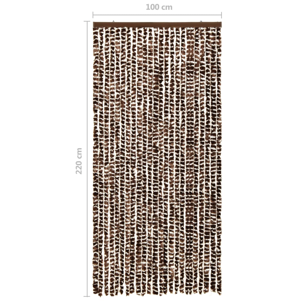 vidaXL Insektenschutz-Vorhang Braun und Weiß 100x220 cm Chenille