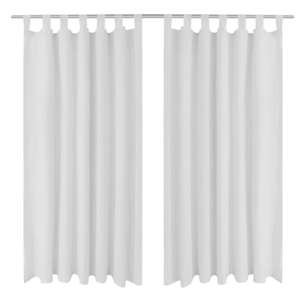 Vorhänge Gardienen aus Satin 2-teilig 140 x 245 cm Weiß