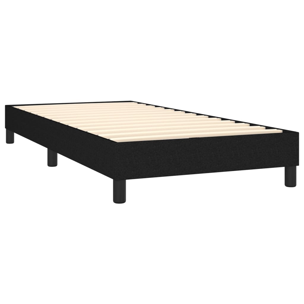 vidaXL Boxspringbett mit Matratze & LED Schwarz 90x190 cm Stoff