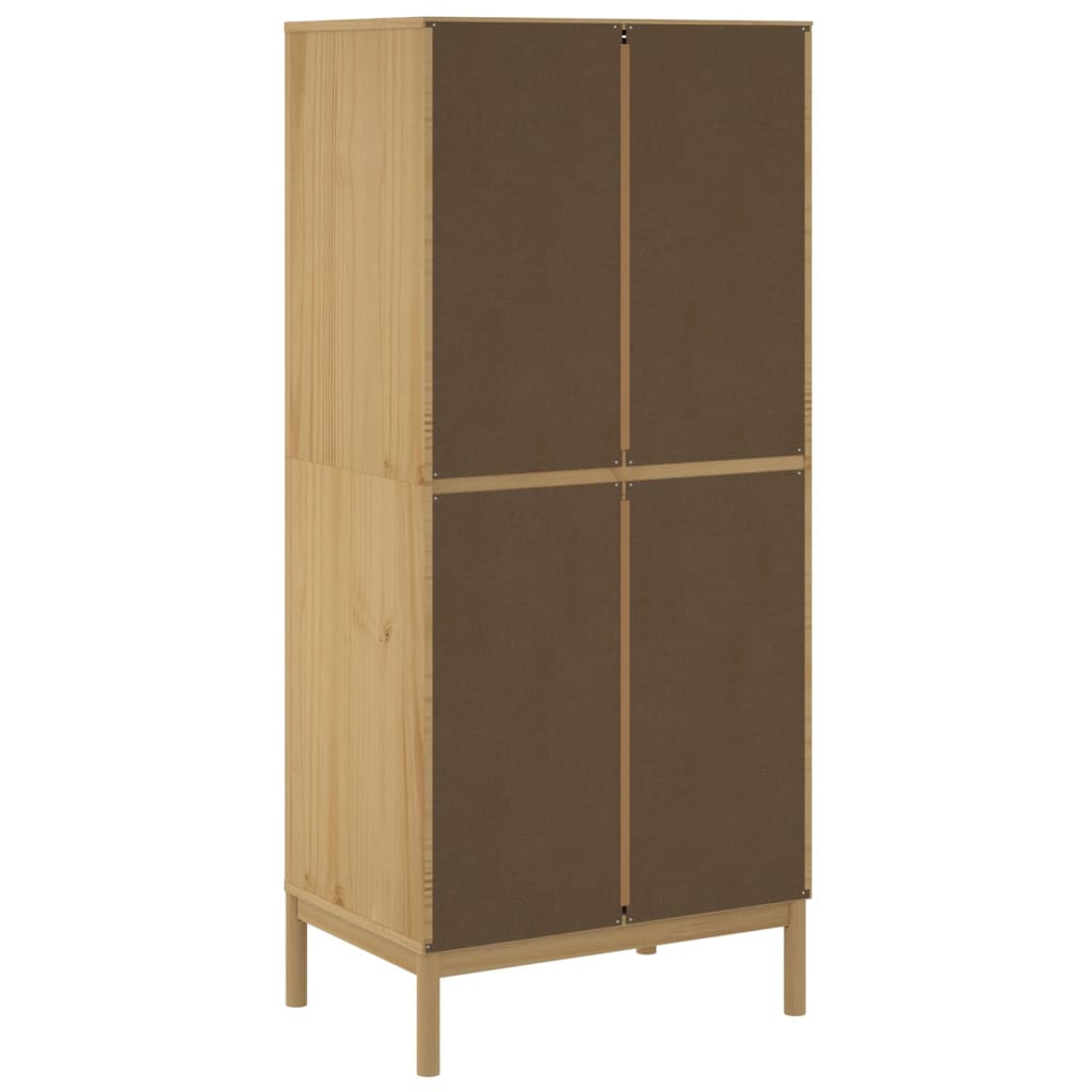 vidaXL Kleiderschrank FLORO Wachsbraun 77x53x171 cm Massivholz Kiefer