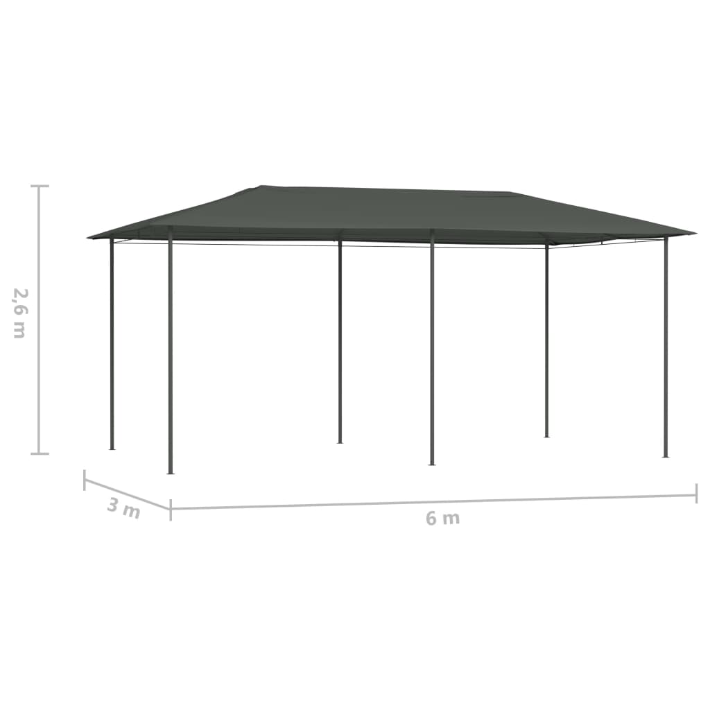 vidaXL Pavillon 2,98x5,3x2,59 m Grau 160 g/m²