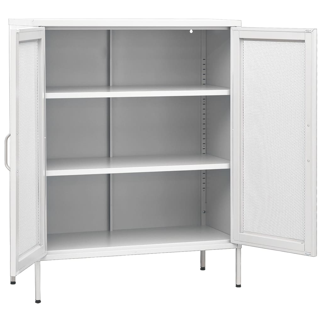 vidaXL Lagerschrank Weiß 80x35x101,5 cm Stahl