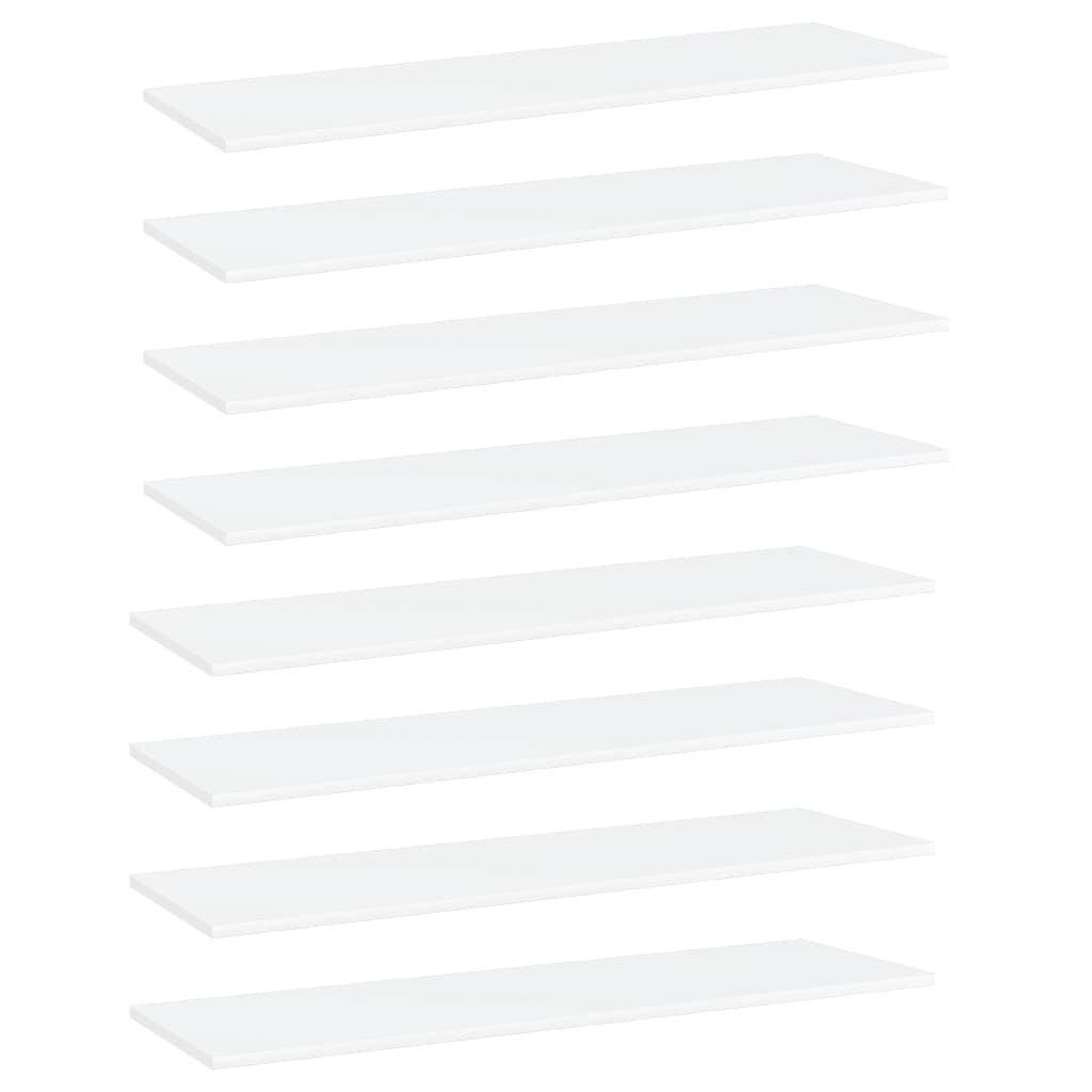 vidaXL Bücherregal-Bretter 8 Stk. Weiß 100x30x1,5 cm Holzwerkstoff
