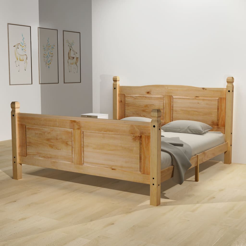 vidaXL Bett mit Matratze Mexikanische Kiefer Corona-Stil 160 x 200 cm
