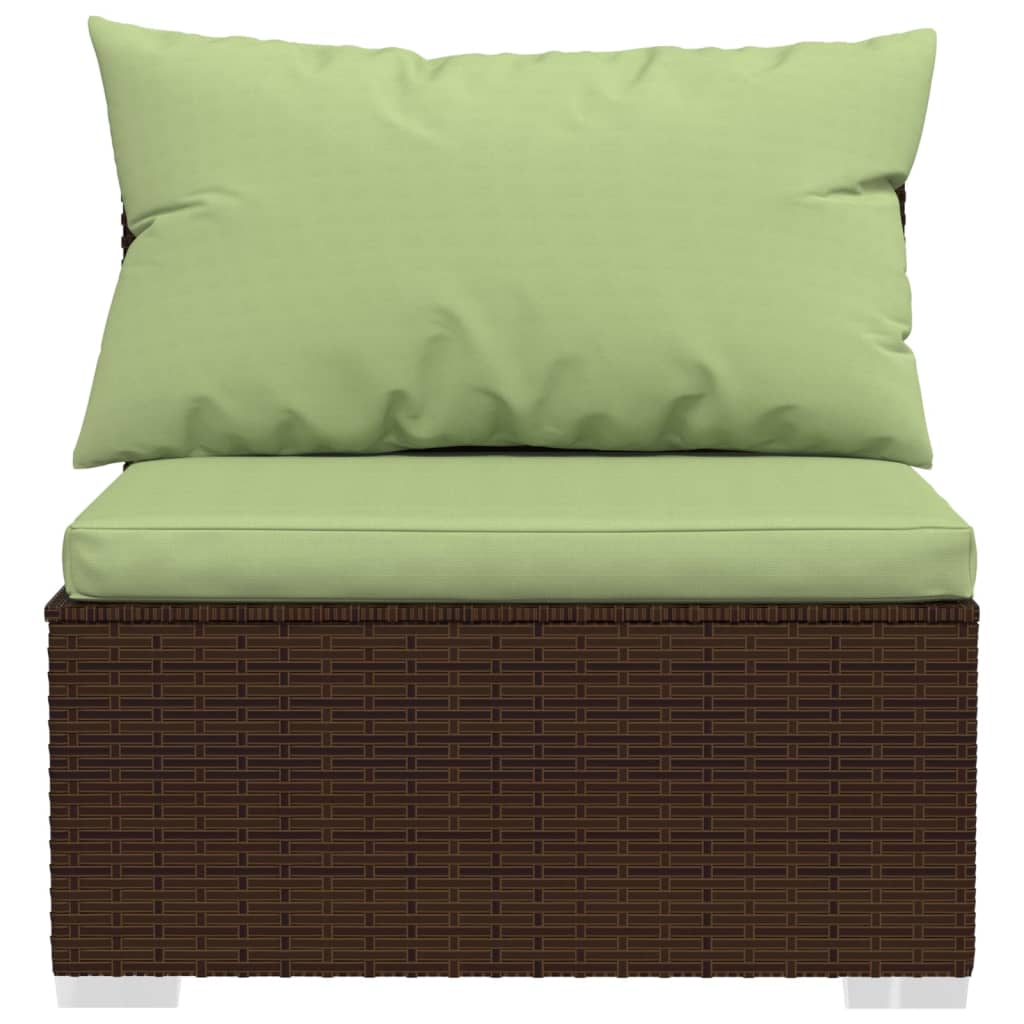 vidaXL 6-tlg. Garten-Lounge-Set mit Auflagen Poly Rattan Braun