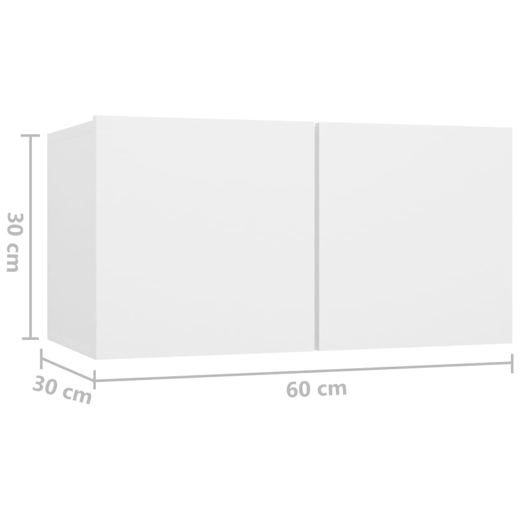 vidaXL 7-tlg. TV-Schrank-Set Weiß Holzwerkstoff