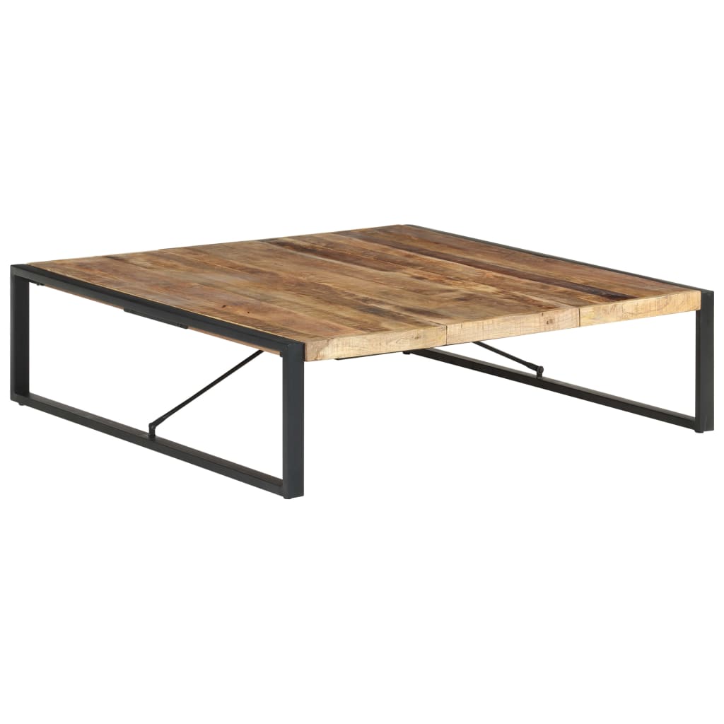 vidaXL Couchtisch 140x140x40 cm Raues Mangoholz