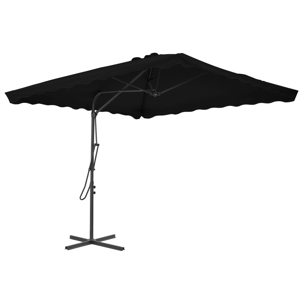 vidaXL Sonnenschirm mit Stahl-Mast 250x250x230 cm Schwarz