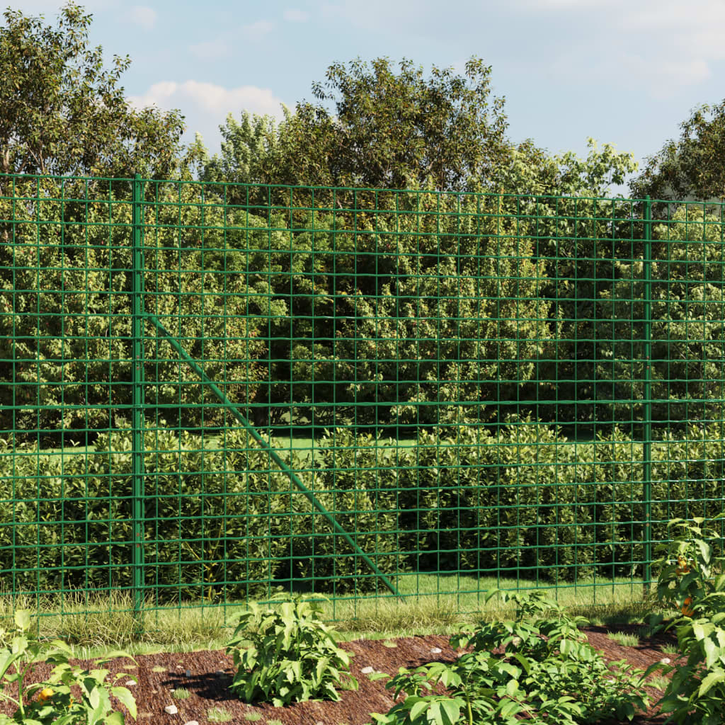 vidaXL Maschendrahtzaun mit Bodenflansch Grün 2x10 m