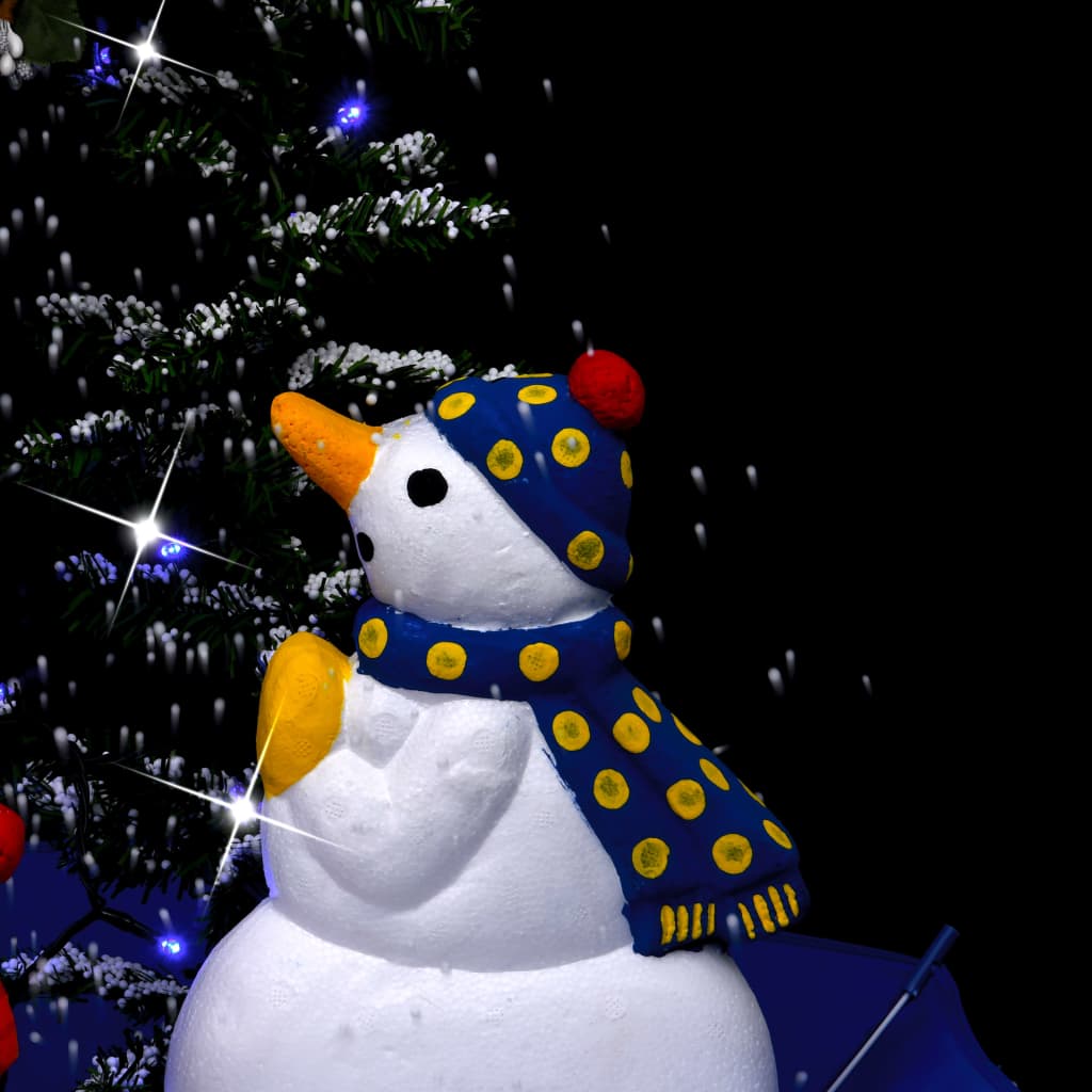 vidaXL Weihnachtsbaum mit Schnee und Schirm-Fuß Blau 170 cm PVC
