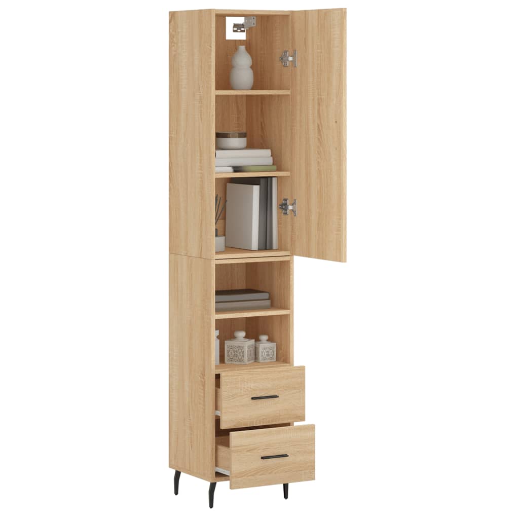 vidaXL Highboard Sonoma-Eiche 34,5x34x180 cm Holzwerkstoff