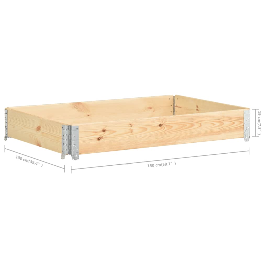 vidaXL Paletten-Aufsatzrahmen 100×150 cm Kiefern-Massivholz