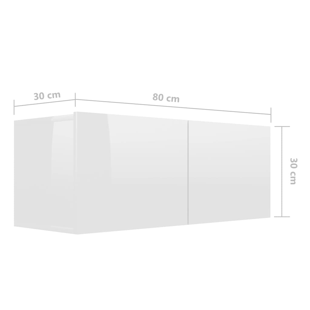 vidaXL 3-tlg. TV-Schrank-Set Hochglanz-Weiß Holzwerkstoff