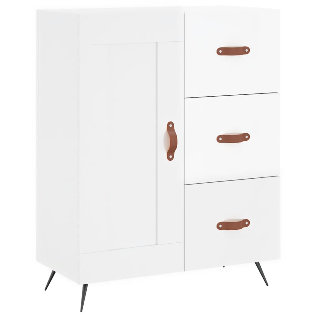 vidaXL Highboard Hochglanz-Weiß 69,5x34x180 cm Holzwerkstoff