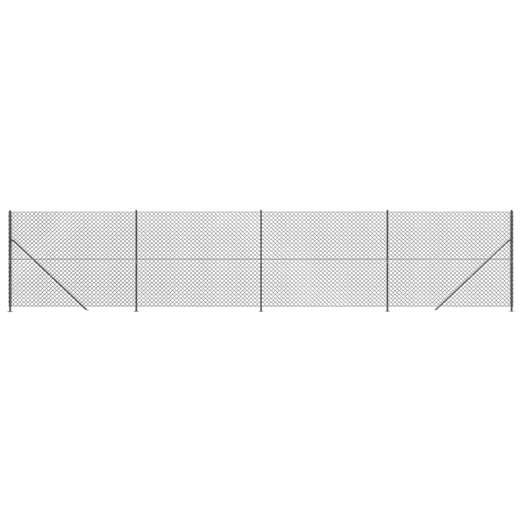 vidaXL Maschendrahtzaun mit Bodenflansch Anthrazit 1,4x10 m