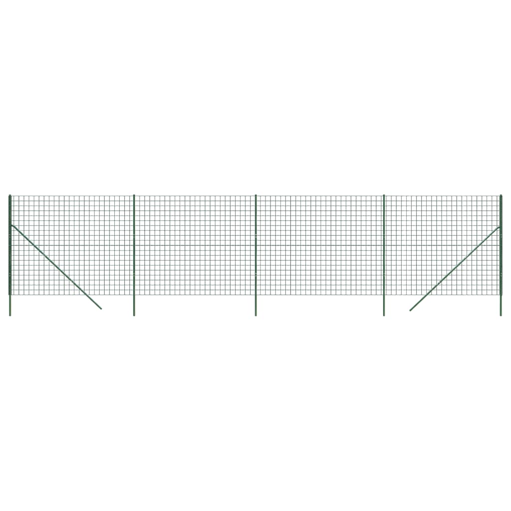 vidaXL Maschendrahtzaun Grün 2x10 m Verzinkter Stahl