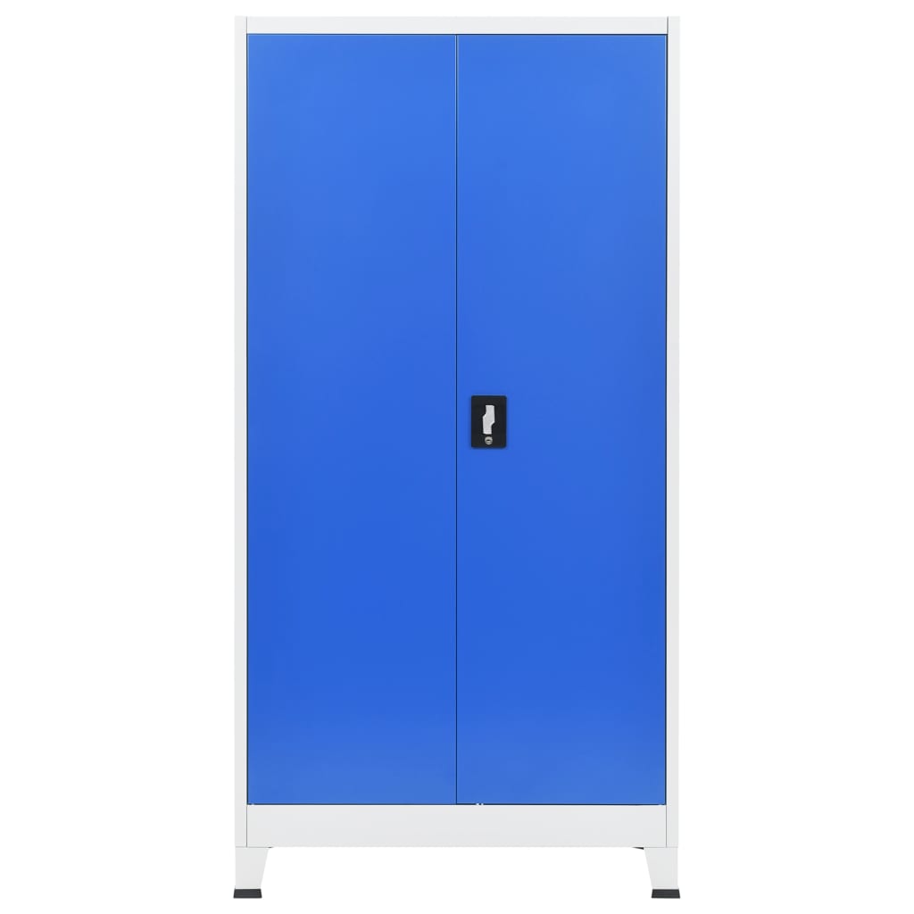 vidaXL Büroschrank Metall 90 x 40 x 180 cm Grau und Blau