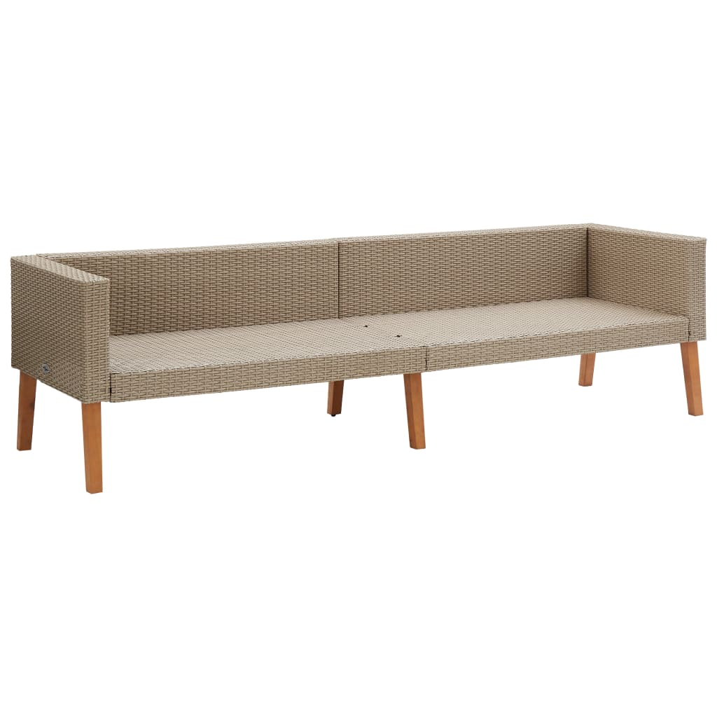 vidaXL 5-tlg. Garten-Lounge-Set mit Auflagen Poly Rattan Beige