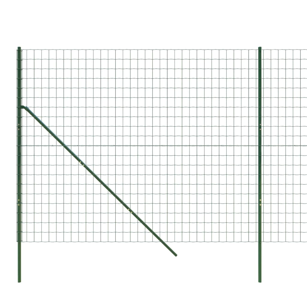 vidaXL Maschendrahtzaun Grün 1,4x10 m Verzinkter Stahl