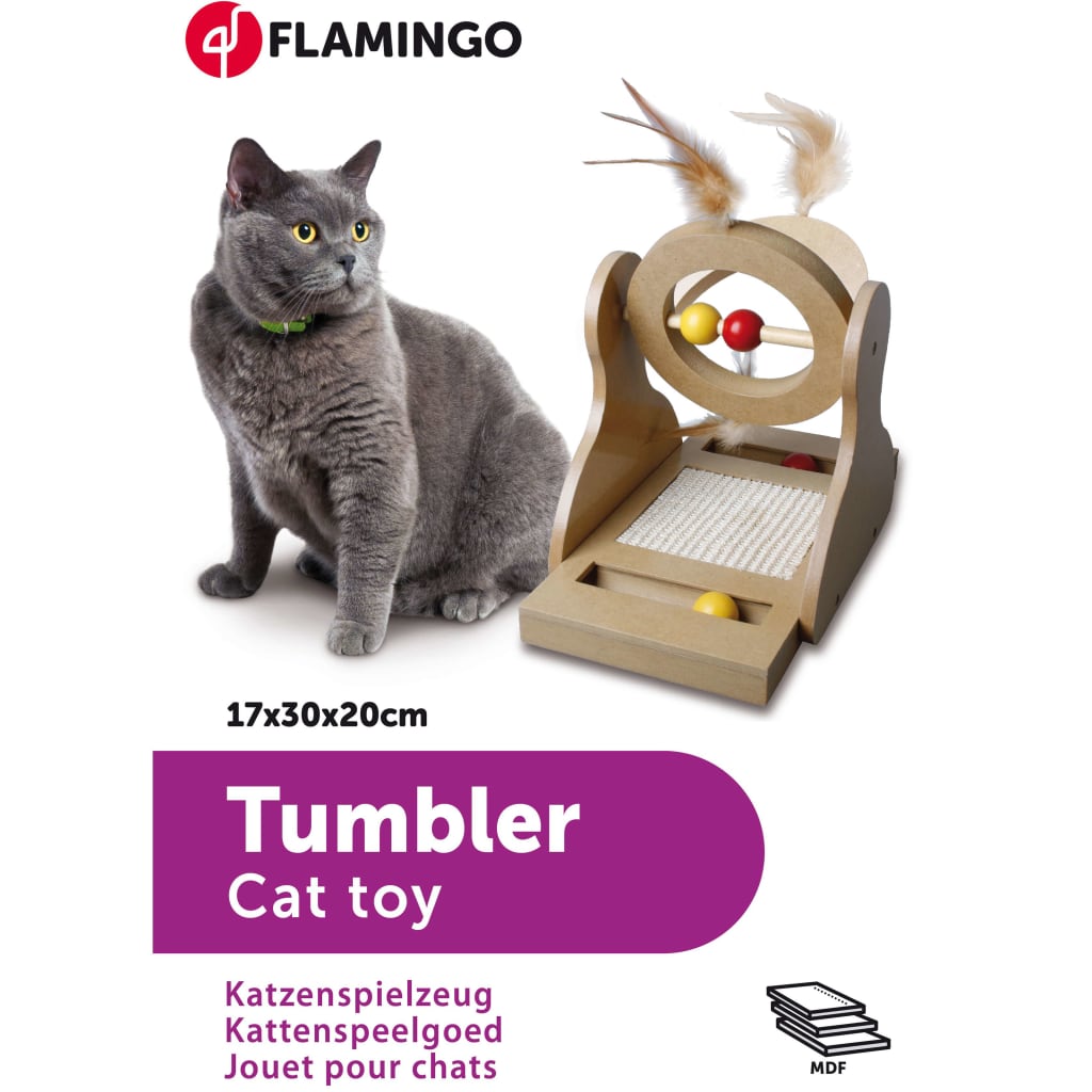 FLAMINGO Kratzspielzeug für Katzen Holz
