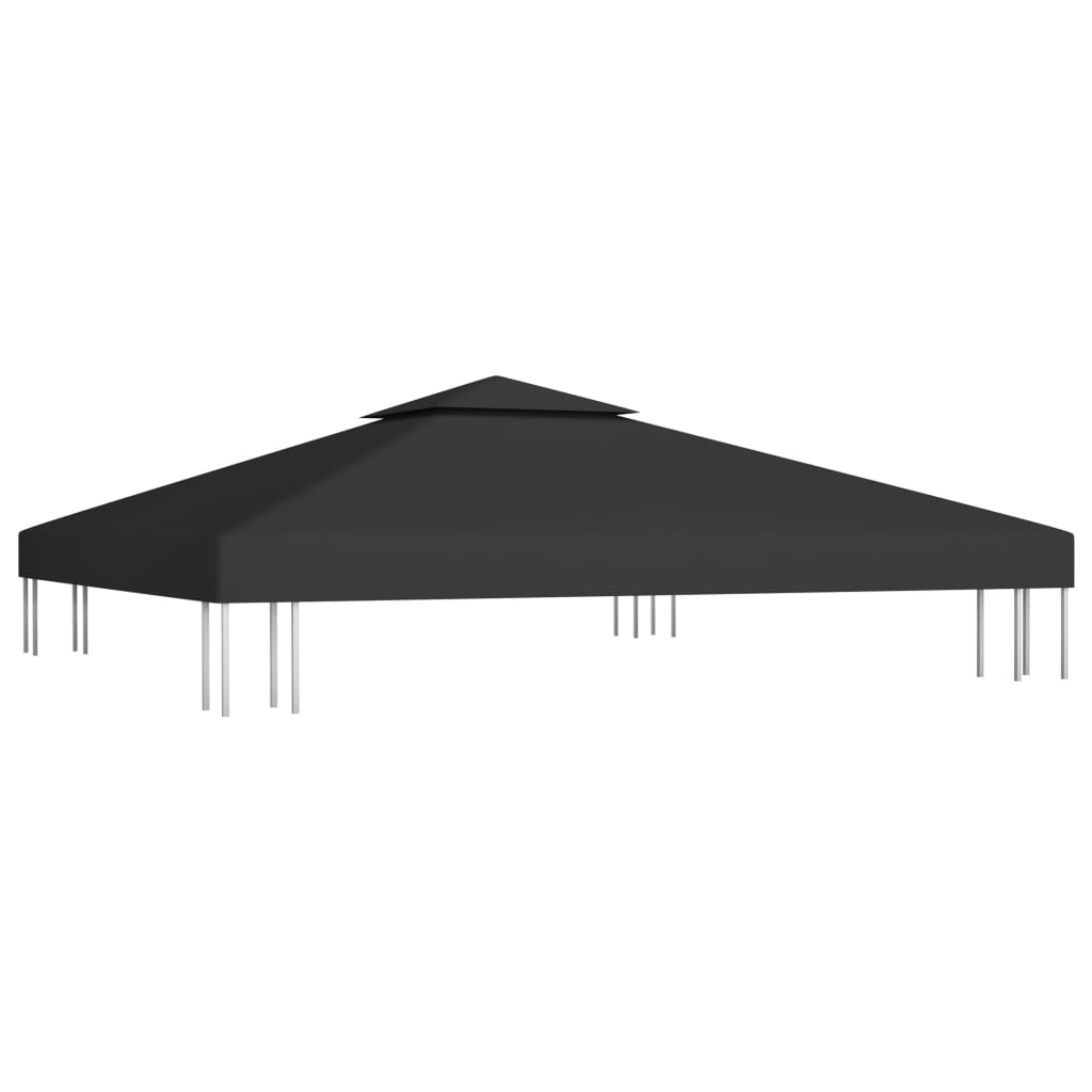 vidaXL Pavillon-Dachplane mit Kaminabzug 310 g/m² 3x3 m Schwarz