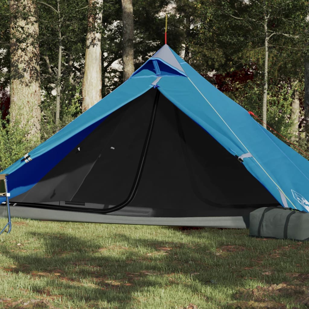 vidaXL Tipi-Campingzelt 1 Person Blau Wasserdicht