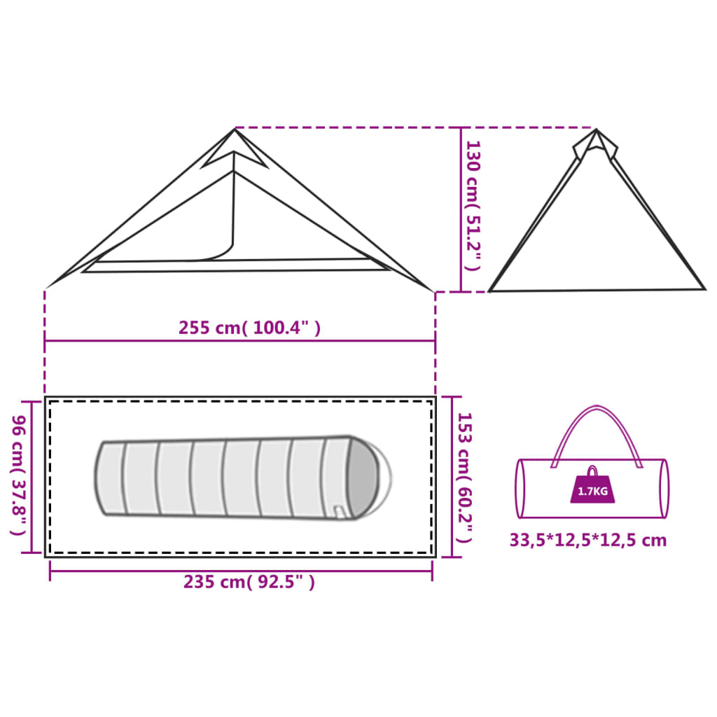 vidaXL Tipi-Campingzelt 1 Person Blau Wasserdicht