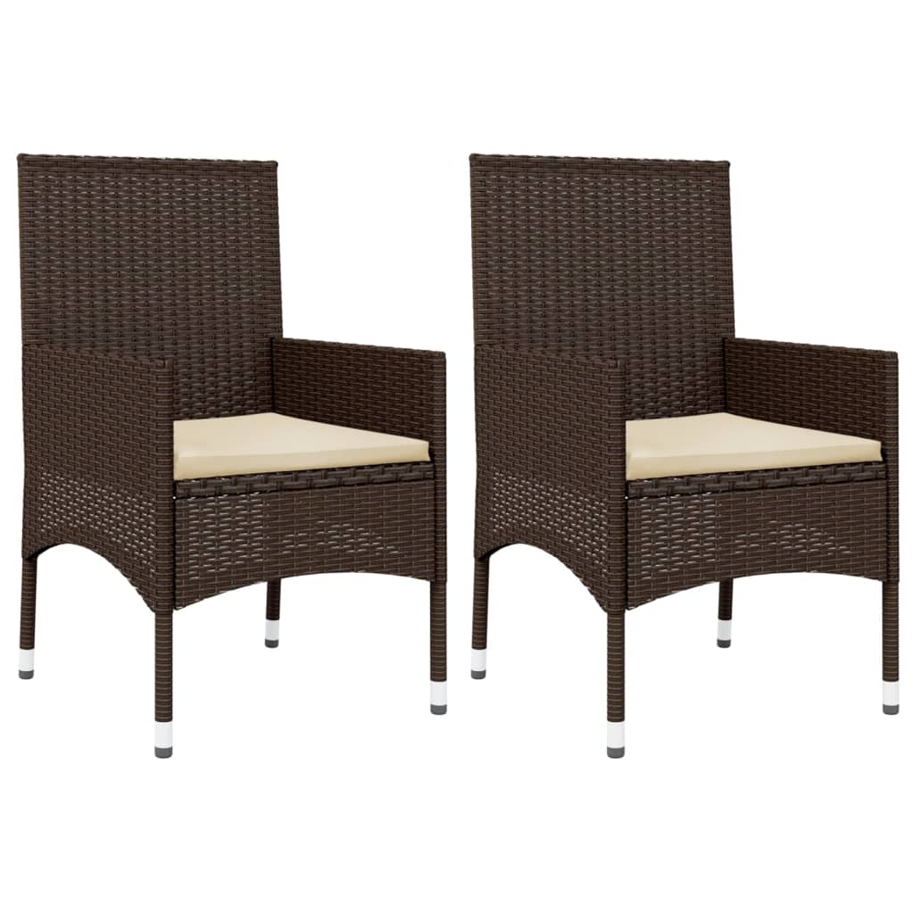 vidaXL 4-tlg. Garten-Lounge-Set mit Kissen Braun Poly Rattan