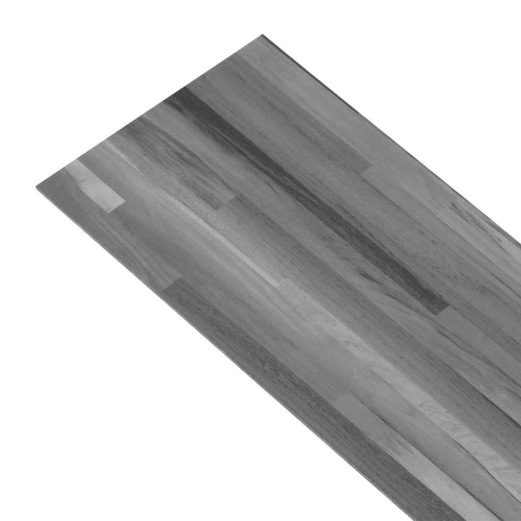 vidaXL PVC-Laminat-Dielen 5,02 m² 2 mm Selbstklebend Gestreift Grau