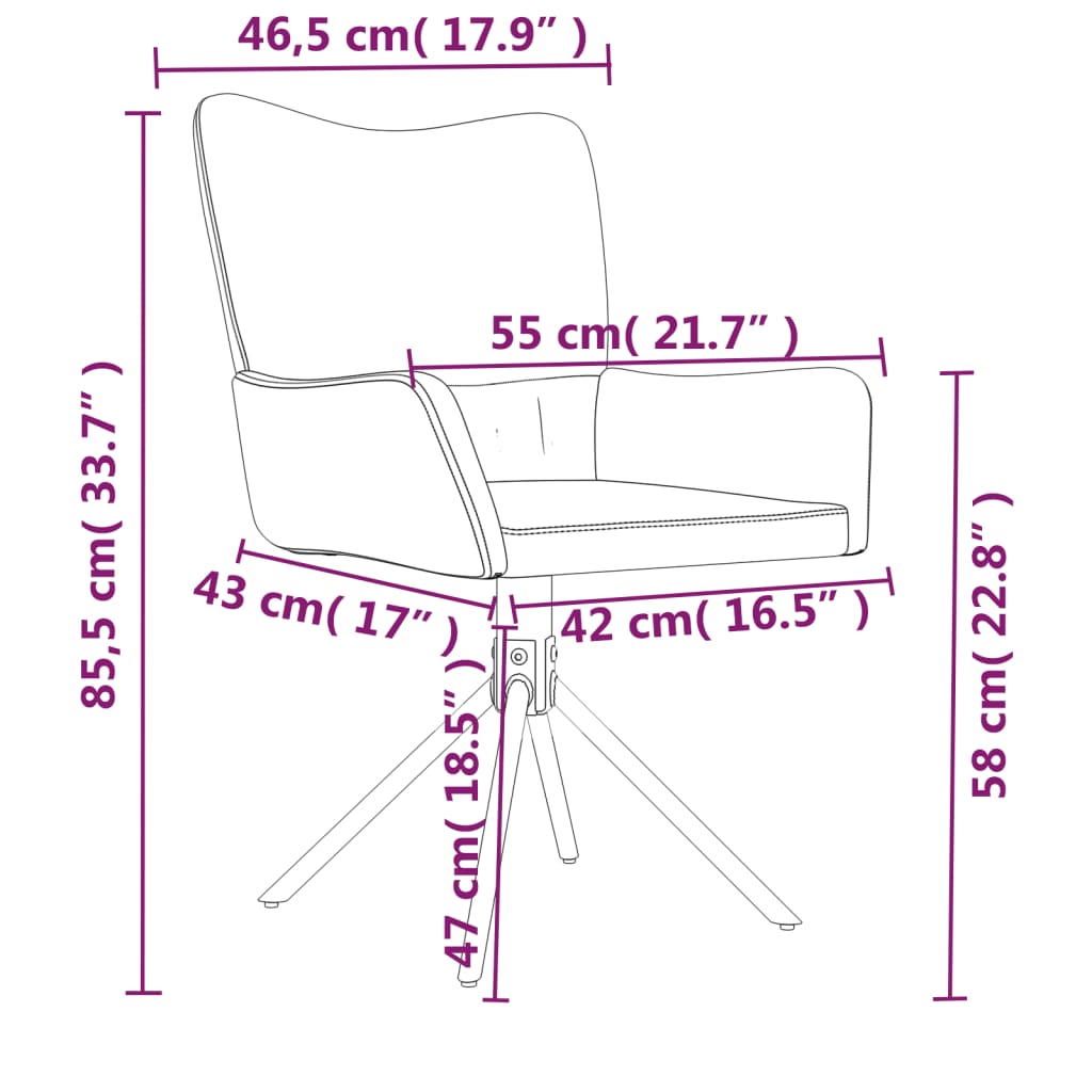 vidaXL Esszimmerstühle 2 Stk. Drehbar Rosa Samt